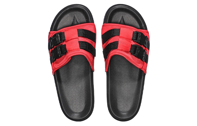 Shop Li-Ning Casual Lightweight Slide 'Black Red' AGAN019-2