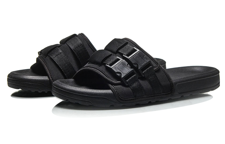 Lookbook Li-Ning Casual Lightweight Slides 'Black' AGAN019-1