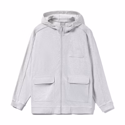 Li-Ning Casual Multi-Pocket Zip Hoodie Jacket in Deep Antarctic Gray AWDR475-2