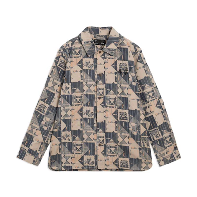 Li-Ning Casual Plaid Print Long Sleeve Jacket for Men - Cassava & Tangerine Pattern AFDS313-1