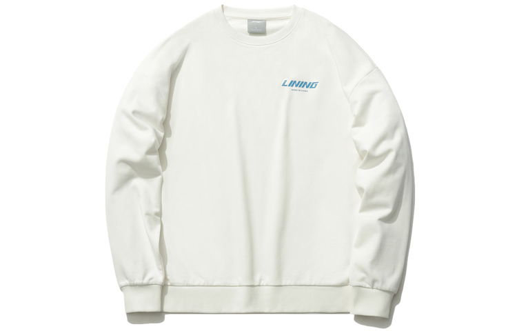 Li-Ning Casual Printed Crewneck Sweatshirt Couples Style Off-White AWDR577-7