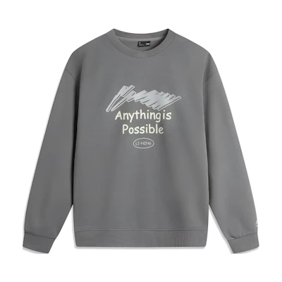 Li-Ning Casual Series Anti-Static Antibacterial Fleece Sweatshirt Gray AWDUC95-4
