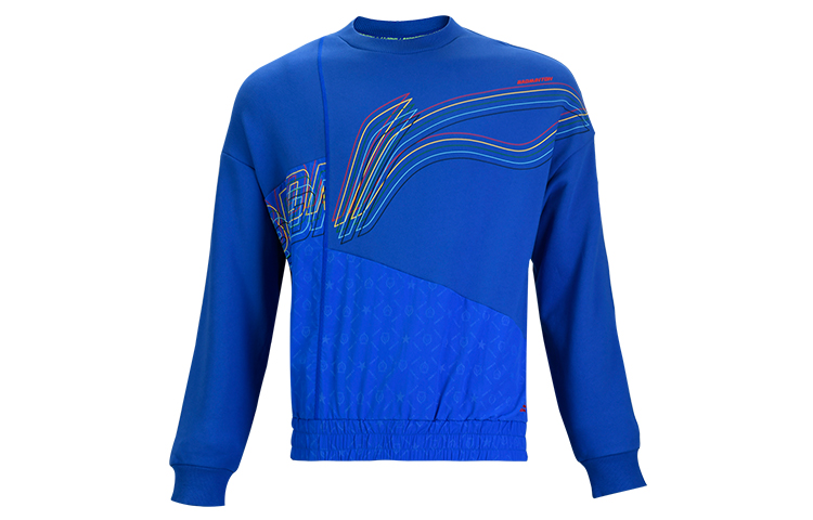 Li-Ning Casual Tennis Patchwork Crewneck Sweatshirt - Blue AWDQ821-3