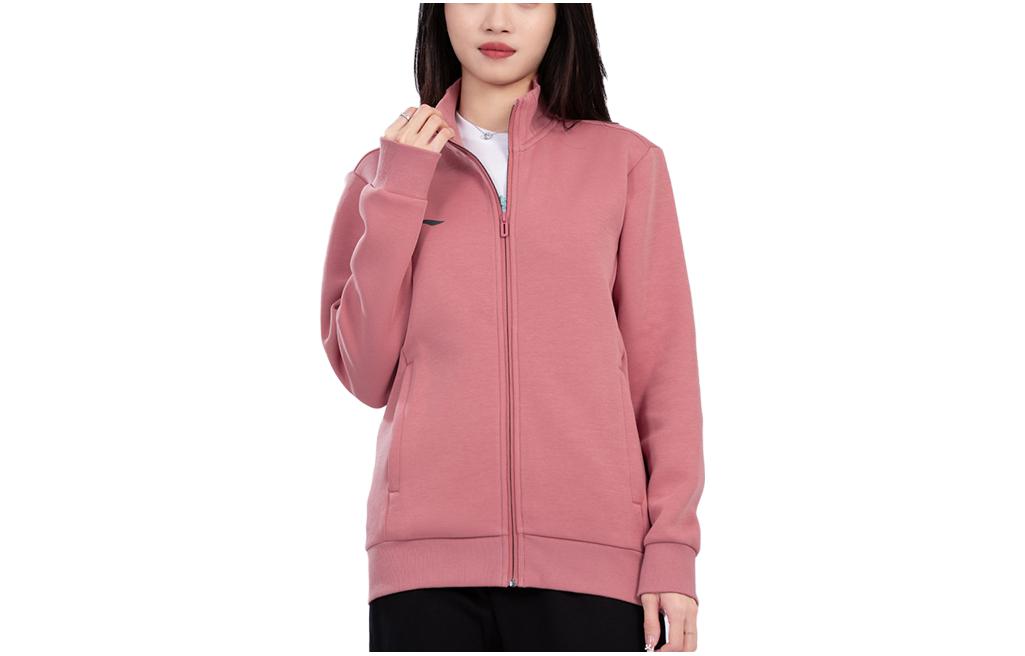 Li-Ning Casual Zip Jacket Unisex Pink - Solid Color Logo Sportswear AWDSF15-6