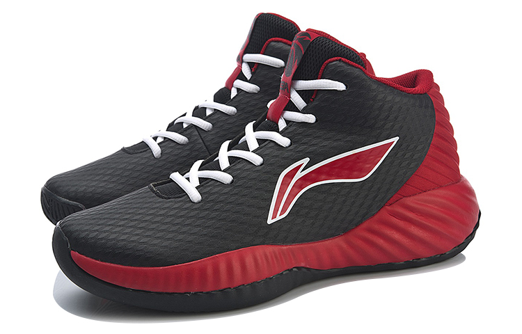 Lookbook Li-Ning CBA Combat Mid ''Zwart Rood'' ABPP005-2
