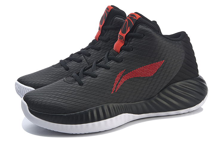 Lookbook Li-Ning CBA Combat Mid ''Schwarz Weiß Rot'' ABPP005-4