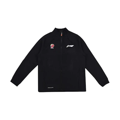 Li-Ning CBA Elite Series Black Logo Print Stand Collar Zip-Up Sweatshirt AWDTD29-1