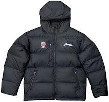 リーニン CBAシリーズ ブラックショートフード付きダウンジャケット スポーツウェア AYMT329-1 Order リーニン CBAシリーズ ブラックショートフード付きダウンジャケット スポーツウェア AYMT329-1