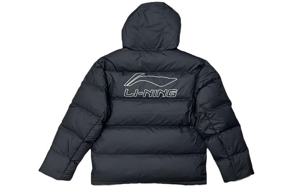 Lookbook 李寧 CBA系列 黑色短款連帽羽絨外套 運動服 AYMT329-1