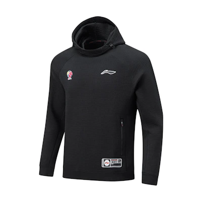Li-Ning CBA Series Black Logo Print Pullover Hoodie AWDT865-1