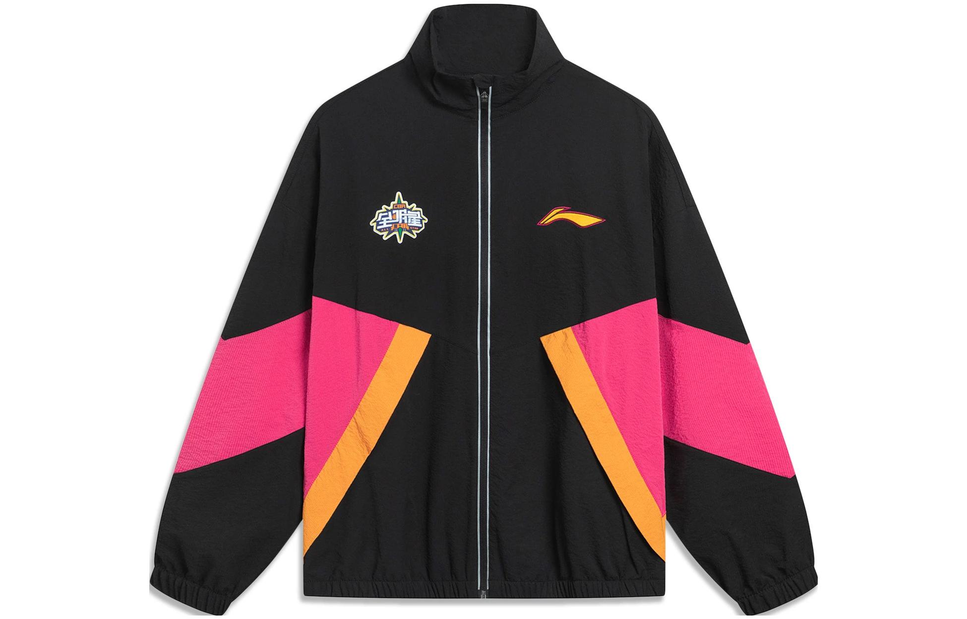 Li-Ning CBA Series Black Printed Letter Full-Zip Basketball Jacket AFDT617-1