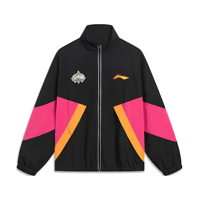 Li-Ning CBA Series Black Printed Letter Full-Zip Basketball Jacket AFDT617-1