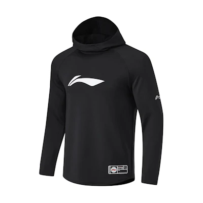 Li-Ning CBA Series Black Quick-Dry Hoodie with Logo Print AWDT855-1