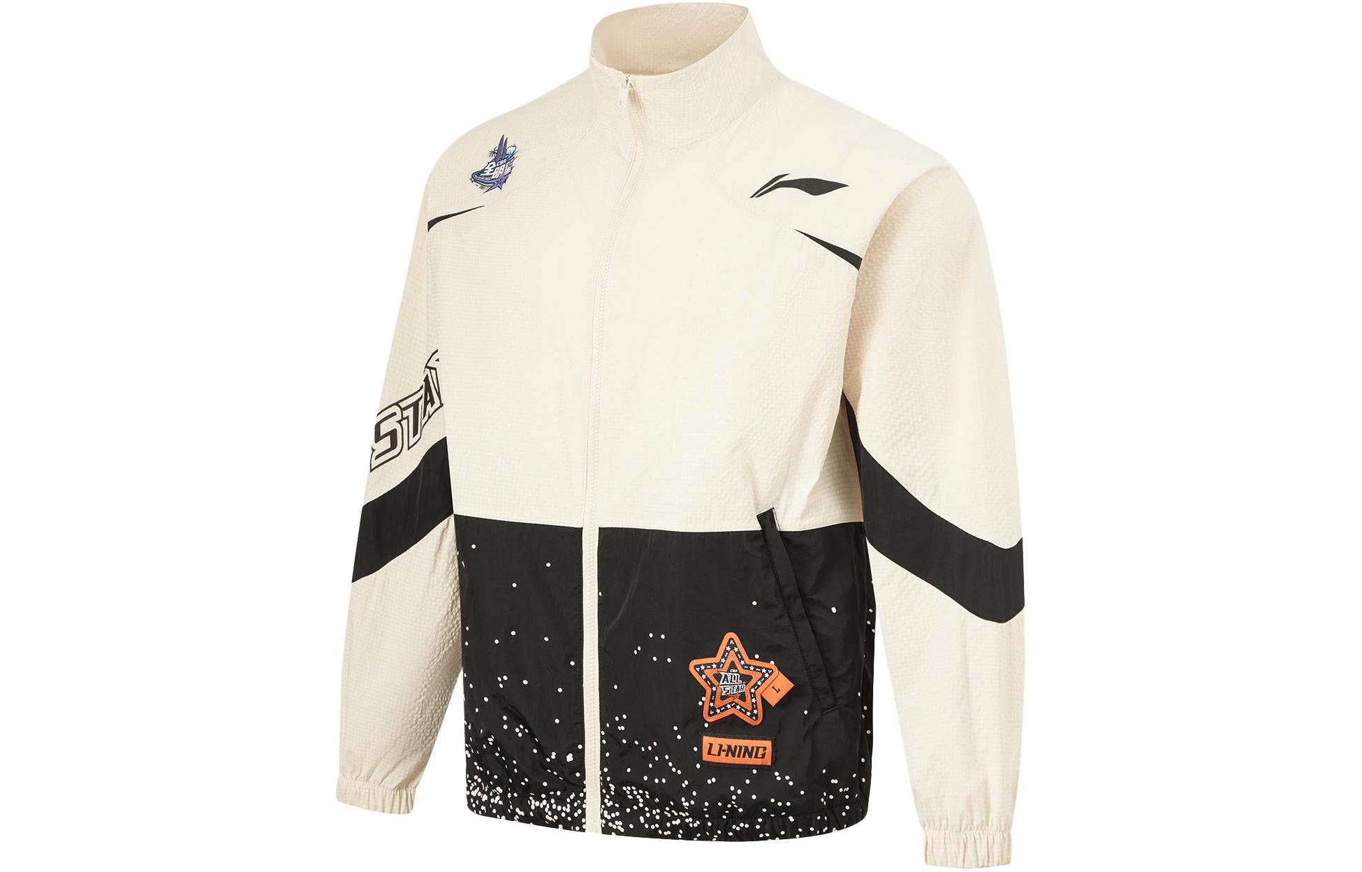 Li-Ning CBA Series Colorblock Basketball Jacket Rock White Gray AFDU909-1