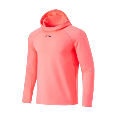 Li-Ning CBA Series Fluorescent Coral Red Hoodie - Breathable Sportswear AAEU003-7