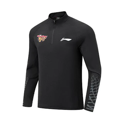 Li-Ning CBA Series Guangdong Team Badge Embroidered Sports Jacket Black Sweater ATLT143-1