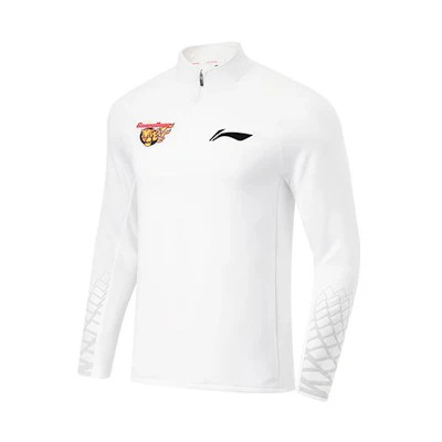 Li-Ning CBA Series Guangdong Team Embroidered Long-Sleeve Pullover White Hoodie ATLT143-2
