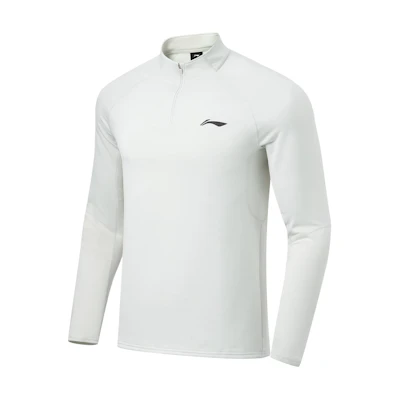 Li-Ning CBA Series Half-Zip Quick-Dry Knit Pullover Light Gray AAEU005-3