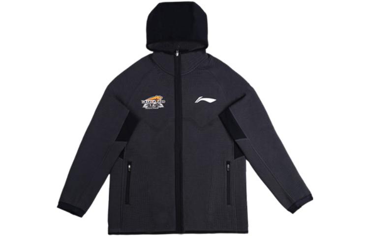 Li-Ning CBA Series Liaoning Team Outdoor Sports Zip Hoodie Jacket Black Men AWDTD47-1