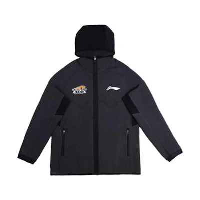 Li-Ning CBA Series Liaoning Team Outdoor Sports Zip Hoodie Jacket Black Men AWDTD47-1