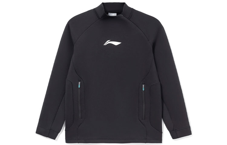 Li-Ning CBA Series Logo Half-Turtleneck Pullover Sweatshirt - Black AWDR711-3