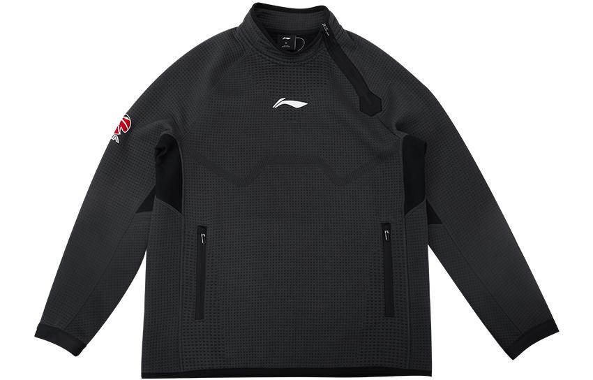 Li-Ning CBA Series Logo Print Pullover Long-Sleeve Sweatshirt Black (Men) AWDSG23-1