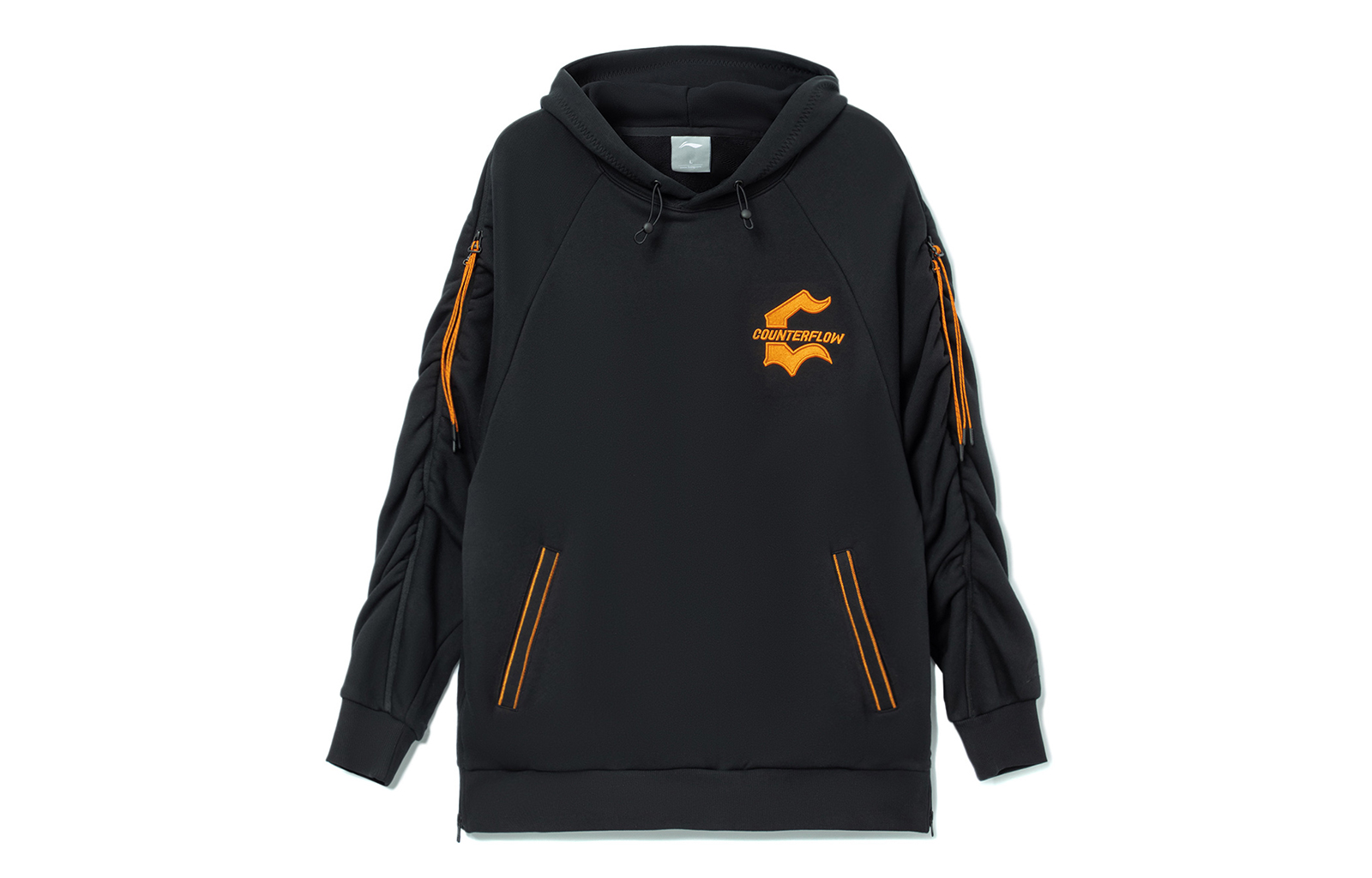 Li-Ning CF Contrast Hoodie Black Unisex Pullover Loose Fit AWDRG05-2