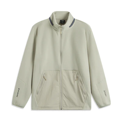 Li-Ning CF Fleece Zip Jacket Unisex - Warm Limestone Grey Pullover AWDU963-1