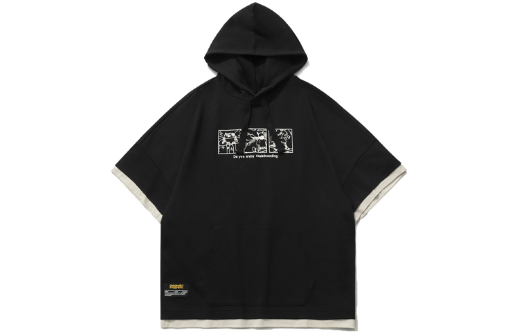 Li-Ning CF Graffiti Print Layered Sweatshirt Unisex - Black AWDR508-1