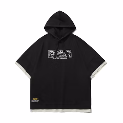 Li-Ning CF Graffiti Print Layered Sweatshirt Unisex - Black AWDR508-1