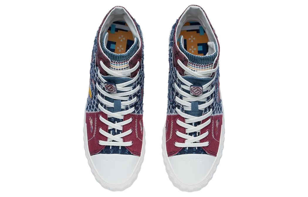 Shop Li-Ning CF High-Top 'Red Blue Patchwork' AGCR490-1