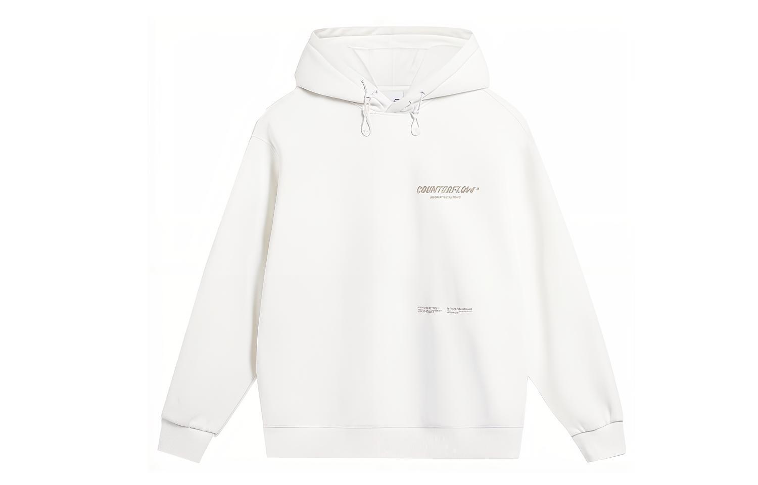 Li-Ning CF Hoodie Logo Print Pullover Unisex Off-White Sweatshirt AWDTB15-2