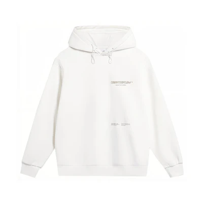 Li-Ning CF Hoodie Logo Print Pullover Unisex Off-White Sweatshirt AWDTB15-2