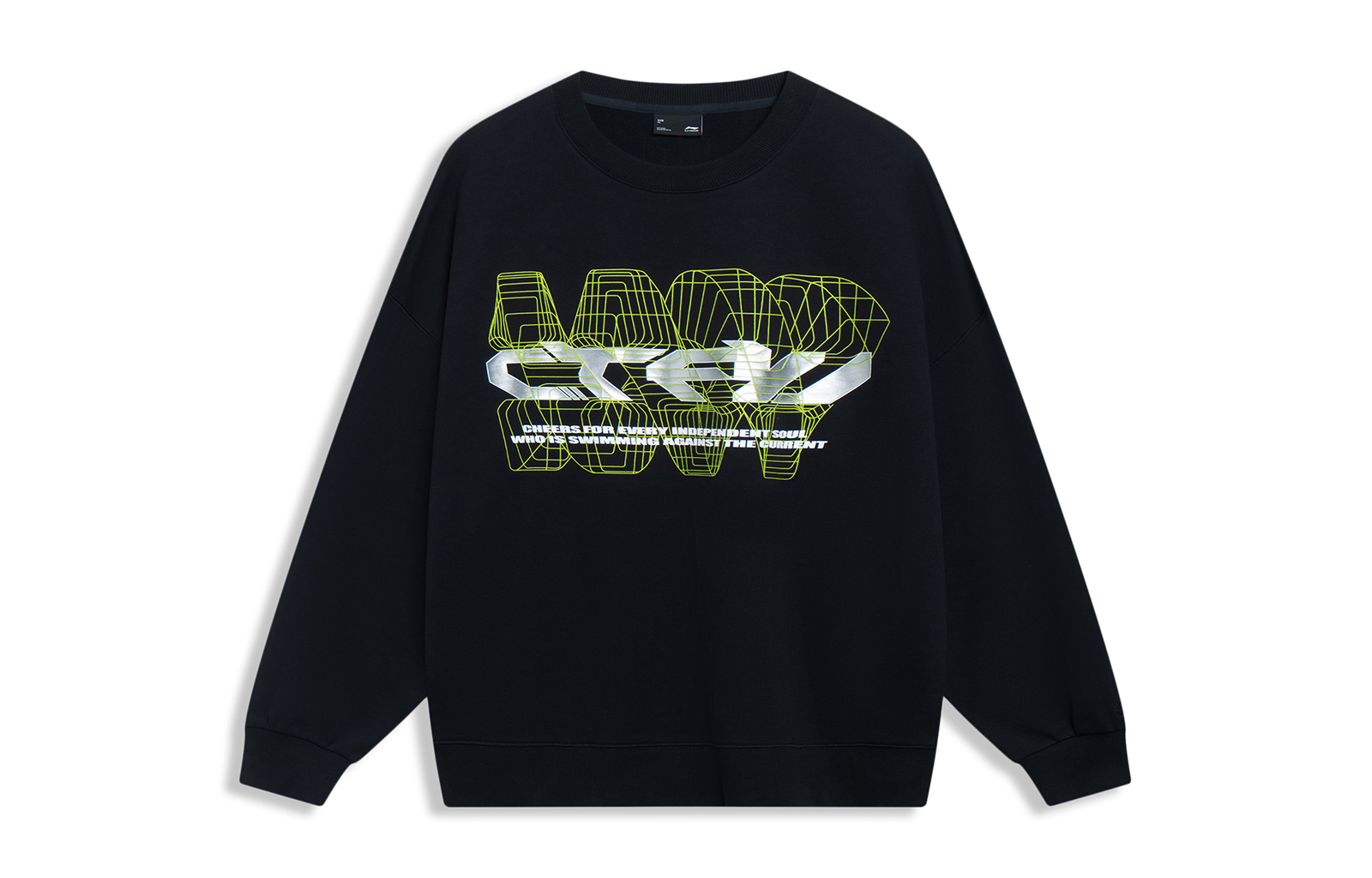 Li-Ning CF Letter Print Graphic Hoodie Unisex Black AWDT529-1