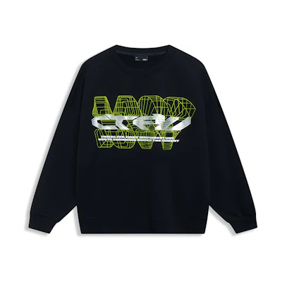 Li-Ning CF Letter Print Graphic Hoodie Unisex Black AWDT529-1