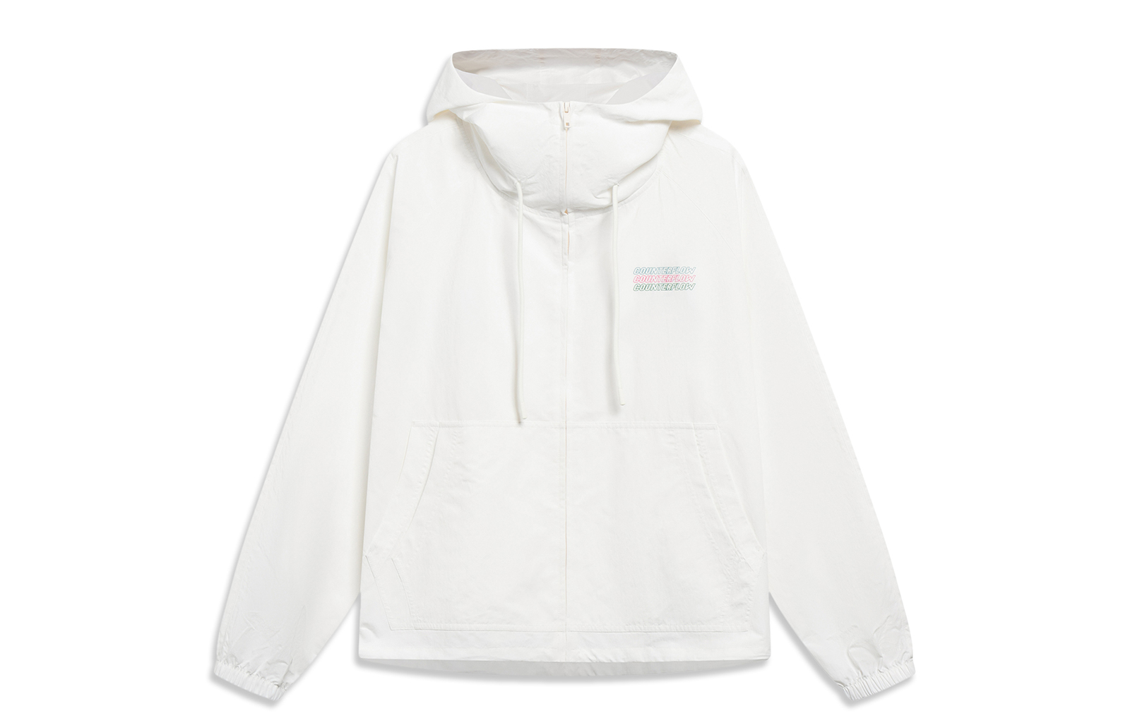 Li-Ning CF Letter Print Hooded Jacket Unisex Champagne White AFDT521-2