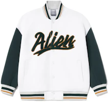 Li-Ning CF Letter Print Long Sleeve Baseball Jacket Unisex - White AWDRG96-1 Li-Ning CF Letter Print Long Sleeve Baseball Jacket Unisex - White AWDRG96-1