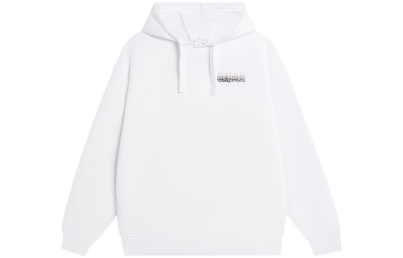 Li-Ning CF Logo Antibacterial Fleece Hoodie Unisex White AWDSI27-1