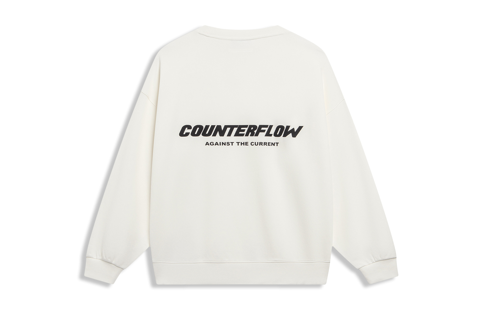 Li-Ning CF Logo Print Pullover Sweatshirt Unisex Couple Style - Off White AWDT533-5