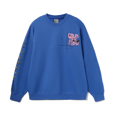 Li-Ning CF MARS Blue Graffiti Letter Print Pullover Sweatshirt Unisex AWDRD68-3