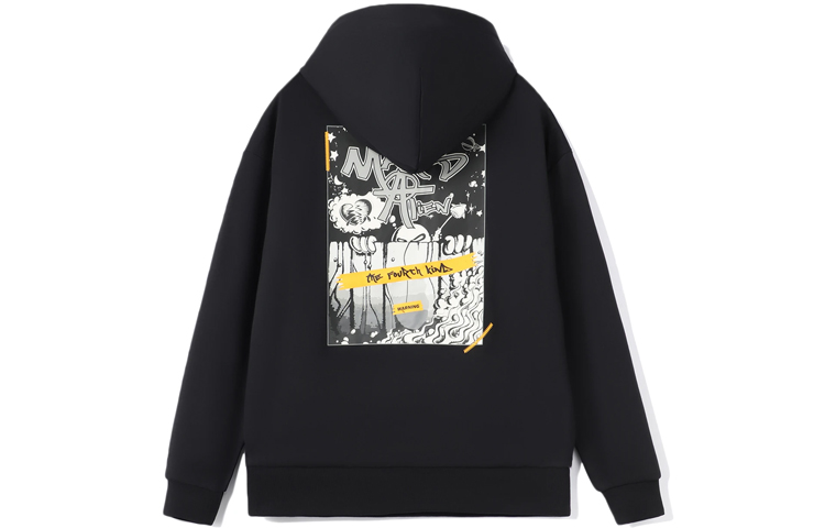 Li-Ning CF MARS Cartoon Print Fleece Pullover Sweatshirt Black Unisex AWDRD69-1