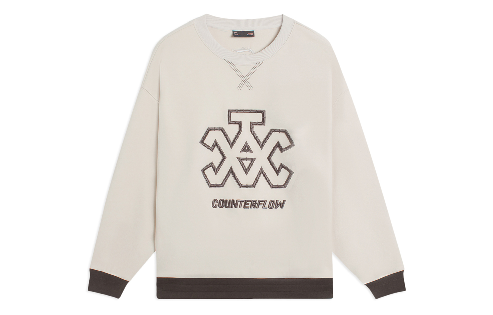 Li-Ning CF Monochrome Fleece Warm Casual Sweatshirt Unisex Moonlight Gray AWDSH65-1