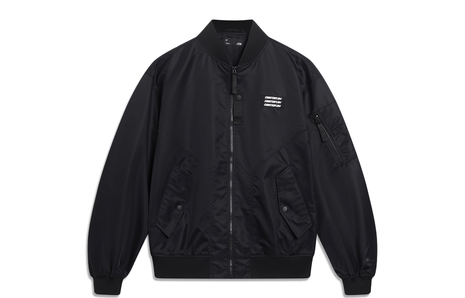 Li-Ning CF Retro Fashion Unisex Black Zip-Up Baseball Collar Jacket AJDT493-1