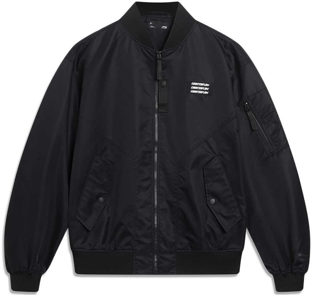 li-ning-cf-retro-fashion-unisex-black-zip-up-baseball-collar-jacket-ajdt-493-1