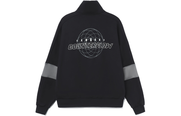 Li-Ning CF Retro Half-Zip Colorblock Casual Sweatshirt Black () AWDRD81-1