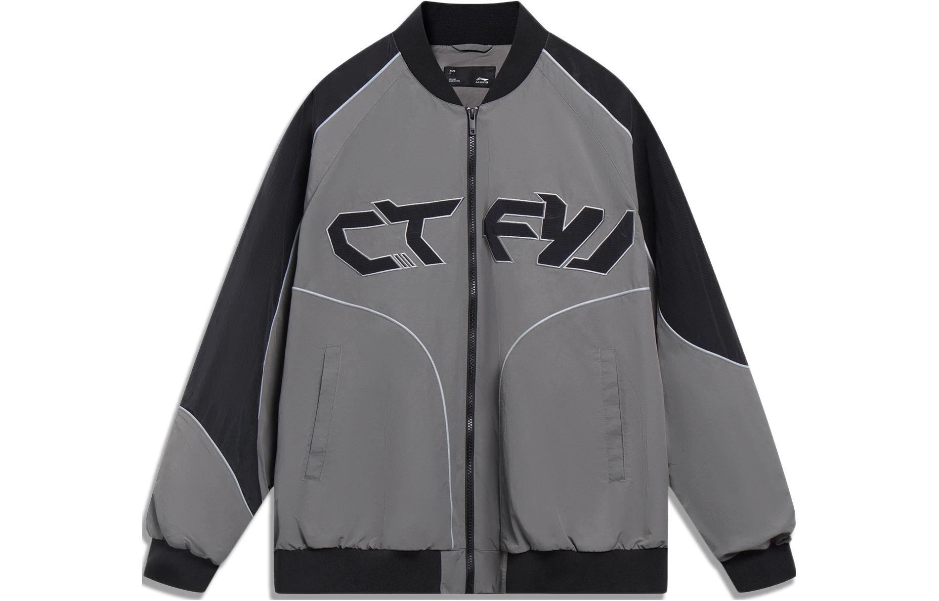 Li-Ning CF Retro Letter Print Zip Jacket Unisex Long Sleeve AJDT505-2