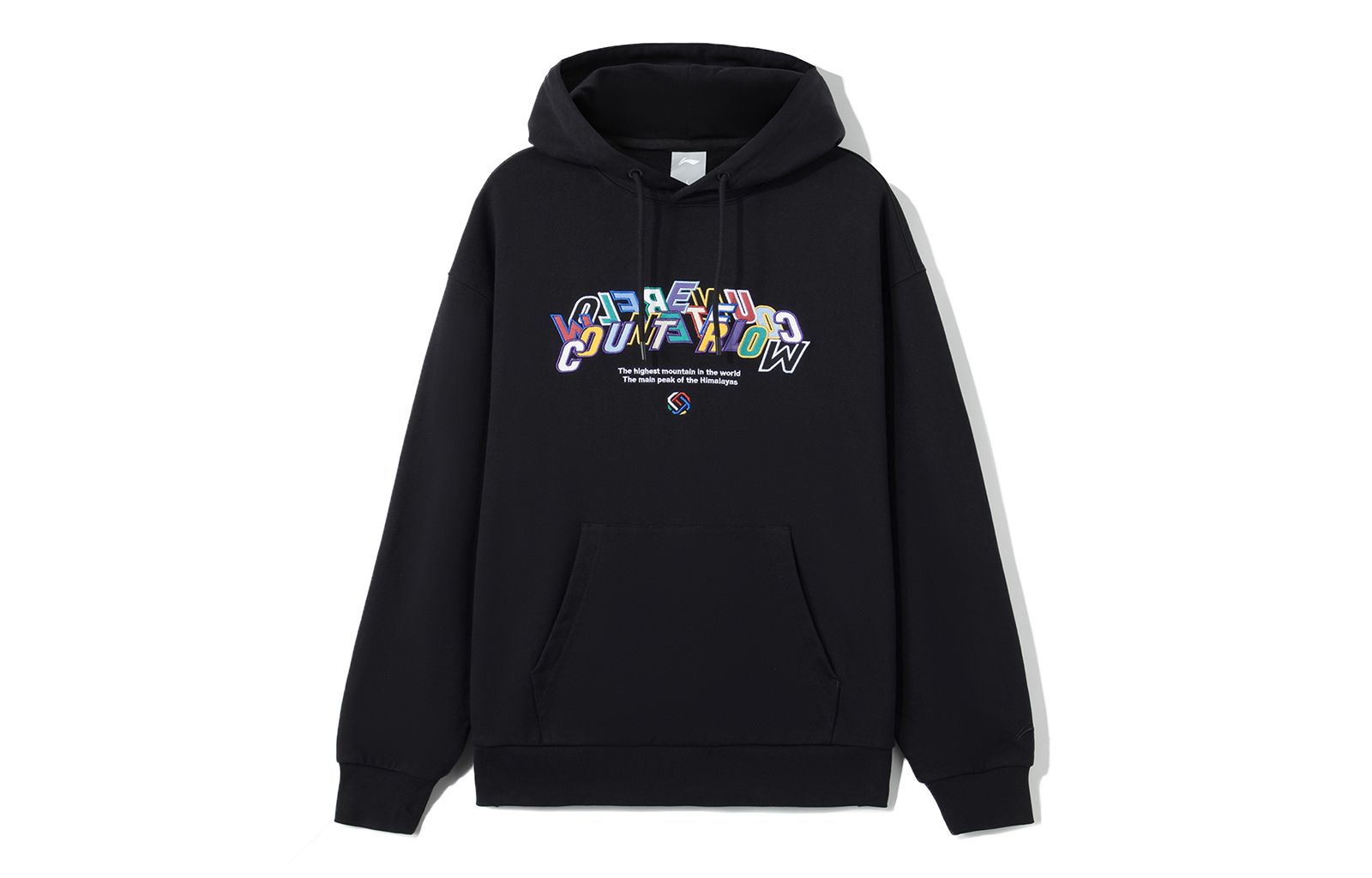 Li-Ning CF Retro Letter Pullover Black Sweatshirt Unisex Casual Couple Style AWDRG50-1