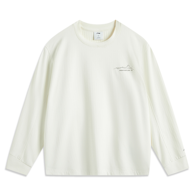 Li-Ning CF Retro Pullover Sweatshirt Off-White Unisex Long Sleeve Casual Wear ATLU159-2