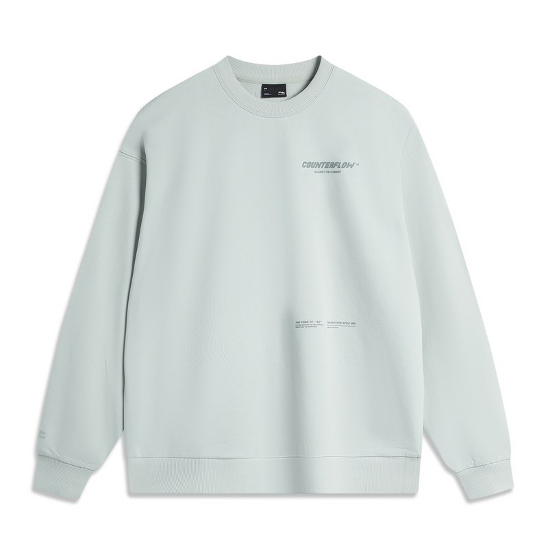 Li-Ning CF Retro Series Letter Print Unisex Pullover Sweatshirt Rongrong Yue AWDUF97-3