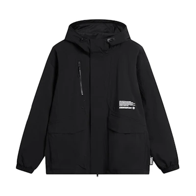 Li-Ning CF Retro Solid Color Zip Hoodie Jacket Black AJDU249-2